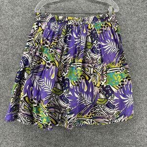 Studio West Skirt‎ Womens L Purple Leaf Print Pull On Mini Flowy Hippie Boho Y2K